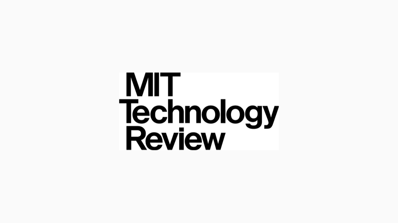rss-mit-tech-review logo on branded background. Article: Achieving operational excellence with AI